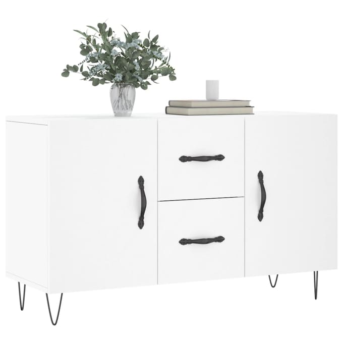 vidaXL - Dressoir - 100x36x60 - cm - bewerkt - hout - wit