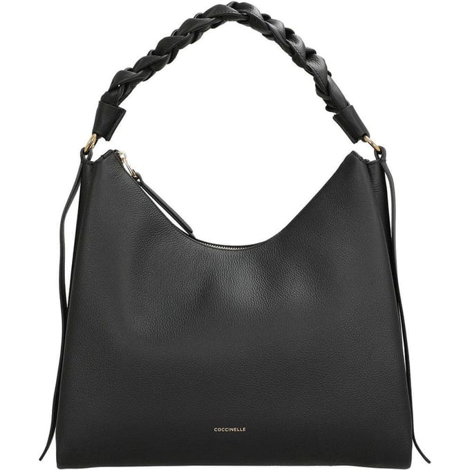 Coccinelle Boheme Grana Double - Schoudertas M 34 cm (noir/cognac)
