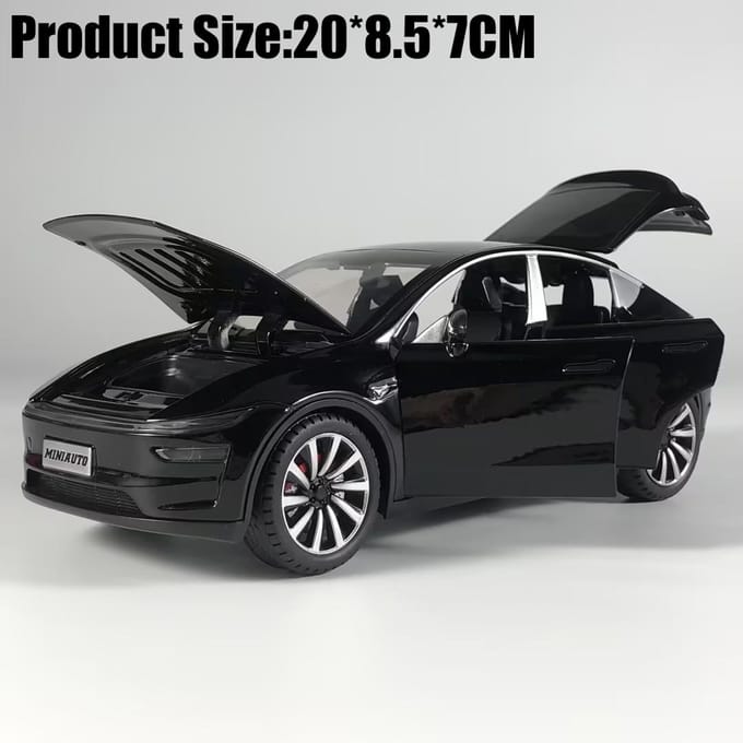 1:24 Model Y Facelift Off Road SUV Legering Metaal Diecast Modelauto Geluid & Licht Pull Back Kinder Speelgoed Verzamelingen Verjaardagscadeau