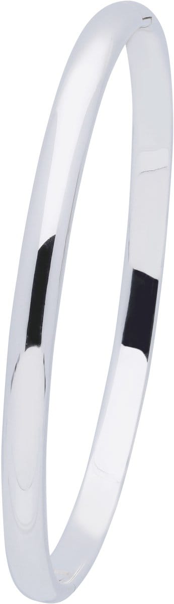 Zilveren massieve Bangle 5 mm - Ovaal 60 mm