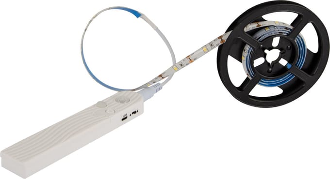 LED strip - 1 meter - met bewegingssensor - Dag en Nacht sensor - siliconencoating - op batterijen - zelfklevend