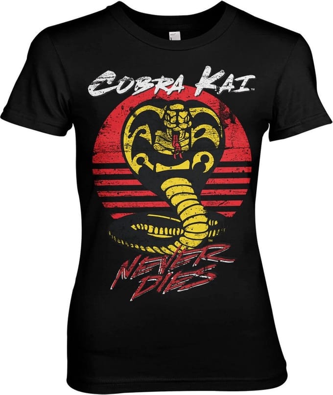 Cobra Kai Never Dies Girly Tee Damen T-Shirt Black-M