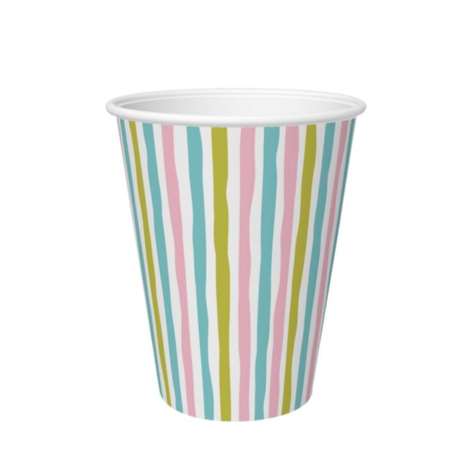 Duni Papieren Bekers Stripes 24 Cl 10 Stuks