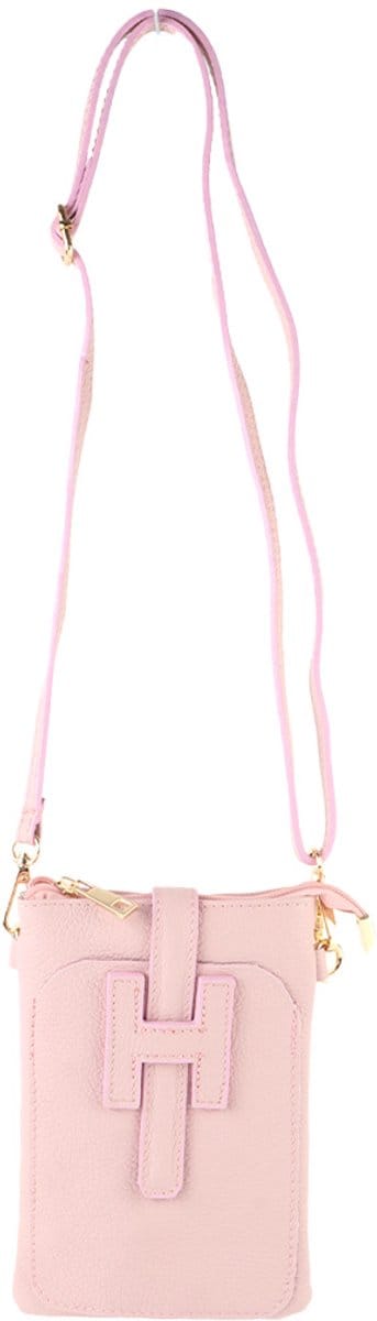 Echt lederen handtas Vika - Made in Italy - Pink