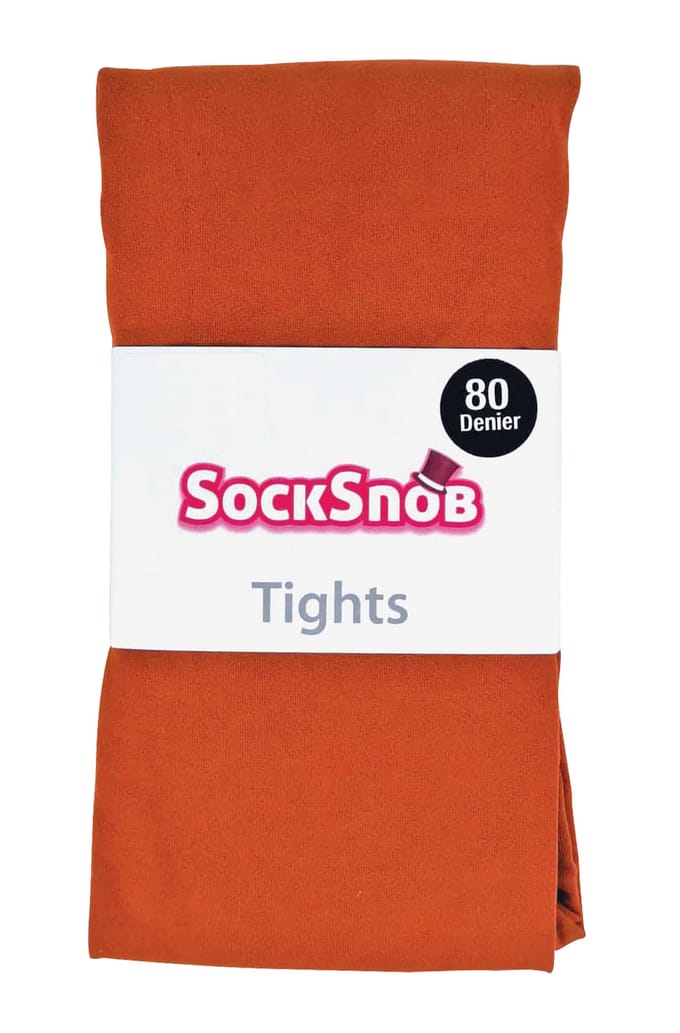 Dames 80 denier ondoorzichtige effen gekleurde panty's - Pottenbakkersklei