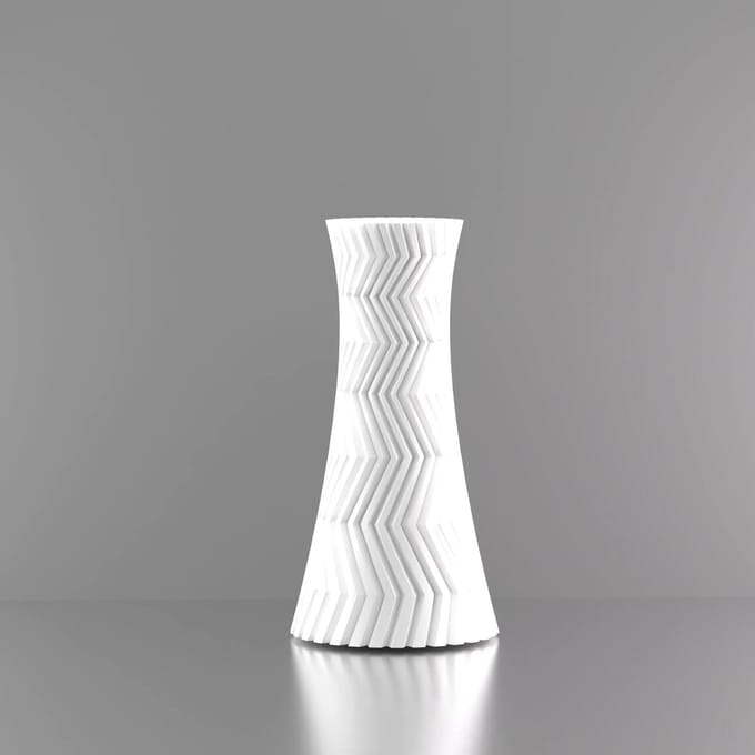 3d-gezellig Illusie - Vaas - Wit - Maat 30 cm - 100% gerecycled PLA (bioplastic)
