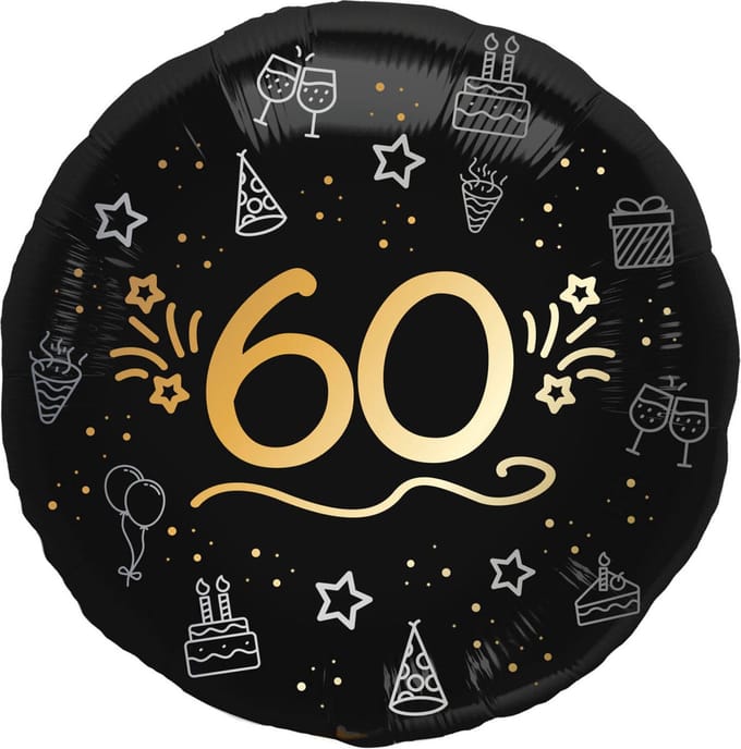 Folat - Folieballon shining glam 60 jaar - 45 cm