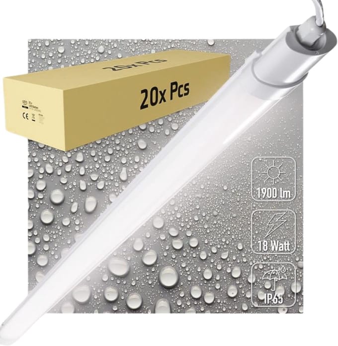 Led Lamp Vochtige Ruimtes - Werkplaats Garage - Effectieve Verlichting - IP65 Waterdicht - 120cm - Wit