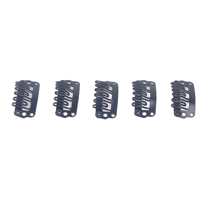 100 stuks 2,3 cm U-vormige Pruikclips 6 Kamtanden Roestvrij Staal Zwarte Pruik Accessoires Drukknop Kamclips gray
