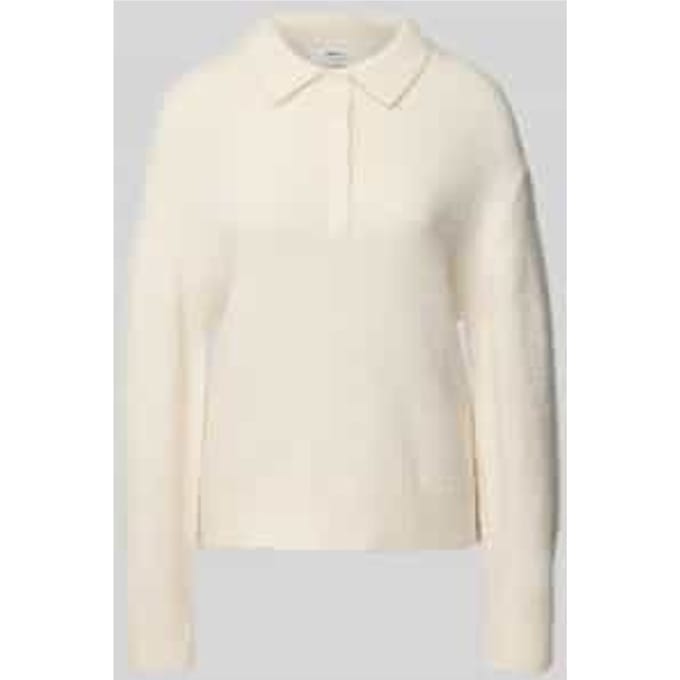 Gebreide pullover met platte kraag en knoopsluiting