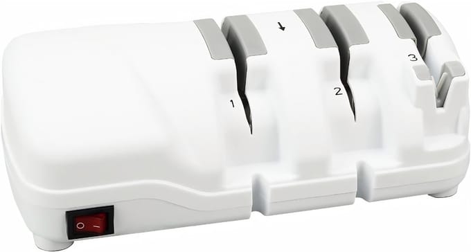 TIM®Messenslijper - Messenslijper Elektrisch - Messenslijpers - Messen Slijper - Wit - 22cm x 11cm x 8cm