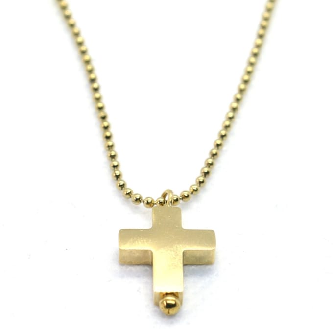 Heren ketting - Goud RVS Kruis - 74cm