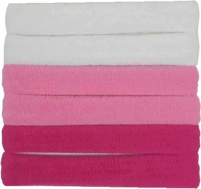 Haarsoires Haarelastieken Basic - Endless - Roze Wit – Set van 6 - Eenvoudige Haar Elastieken voor Dagelijks Gebruik