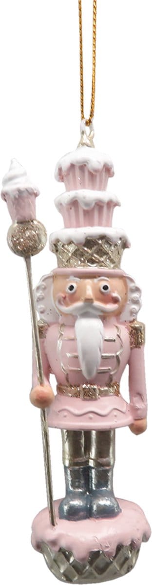 Clayre & Eef Kersthanger Notenkraker 11 cm Roze Kunststof