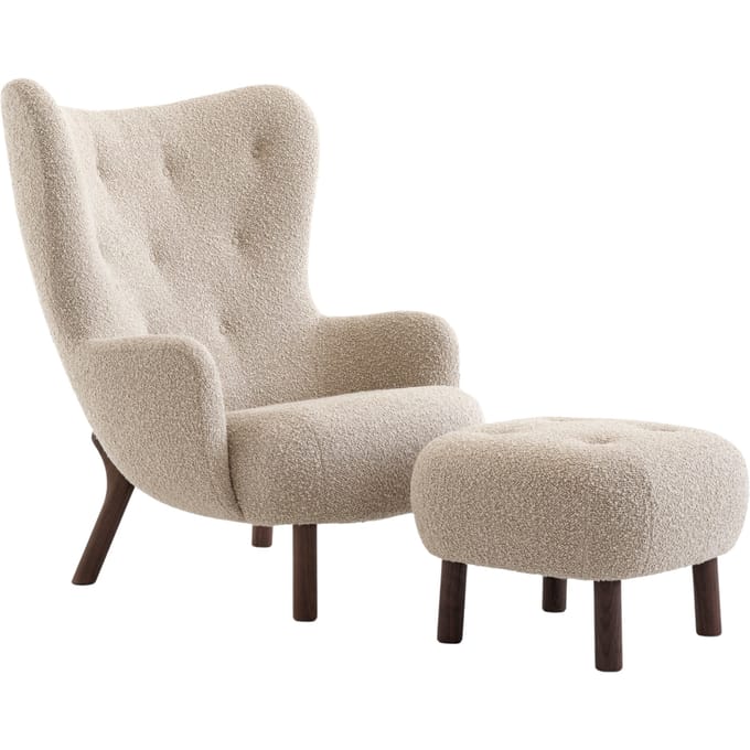 &Tradition Petra fauteuil VB3 & ATD1 poef - karakorum 003 - oiled walnut