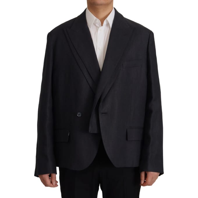 Dolce & Gabbana Blauwe Linnen Formele Heren Blazer Herenjas