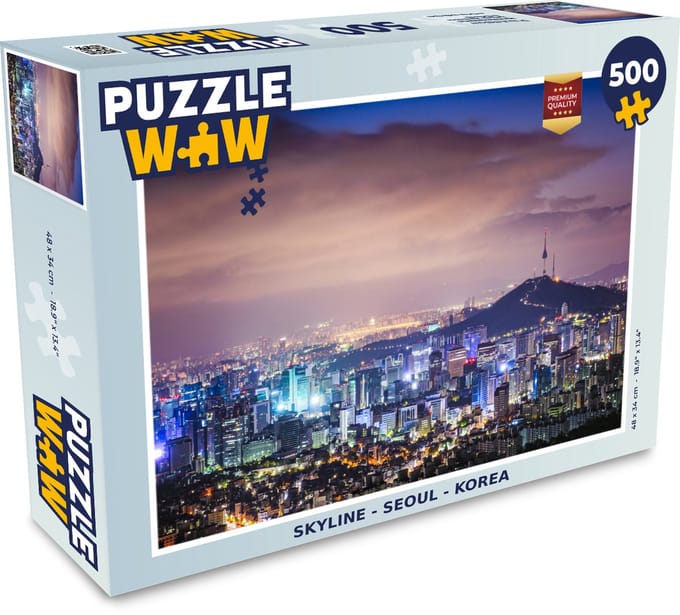 Puzzel Skyline - Seoul - Korea - Legpuzzel - Puzzel 500 stukjes