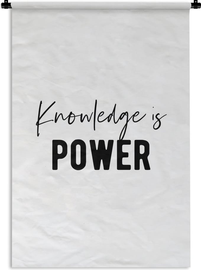 Wandkleed - Wanddoek - Quote - Power - Studeren - 60x90 cm - Wandtapijt