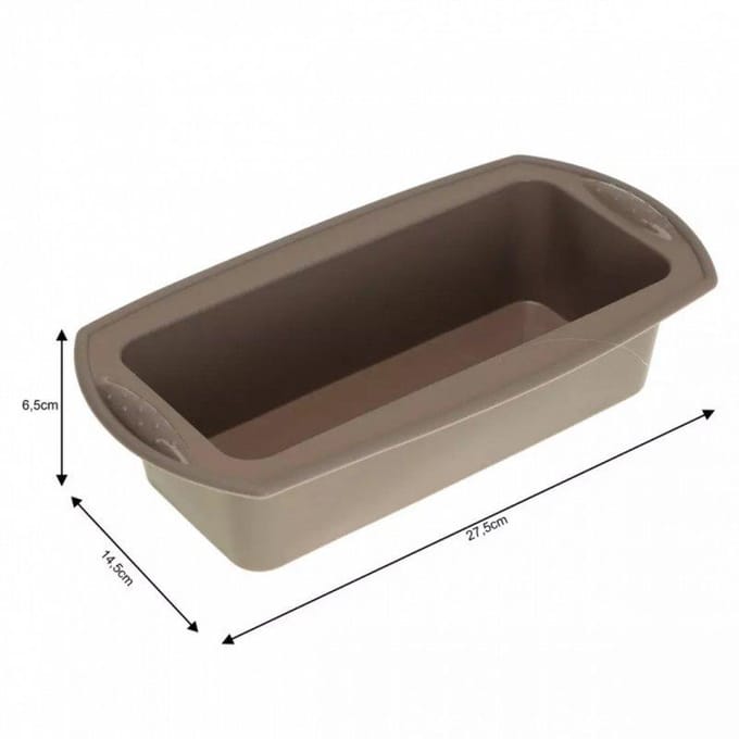 Kinghoff Silicone Bakvorm - Grijs - 27,5 x 14,5 x 6,5 cm - Oven-, Vriezer- en Magnetronbestendig