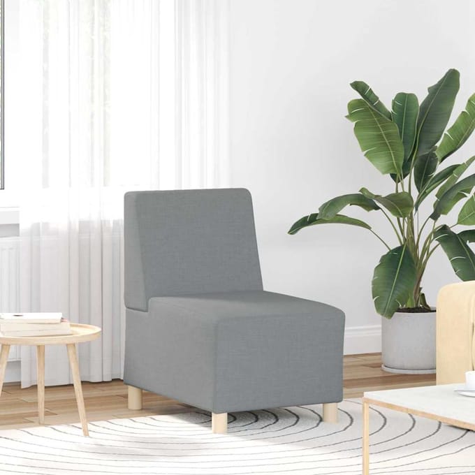 vidaXL - Modulaire - Sofa - Eenheid - Armless - 2 - st - Lichtgrijs - Stof
