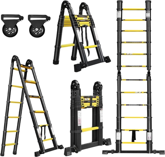 CRLYN® Telescopische Ladder - Huishoudtrap - Vouwladder - 3.8M