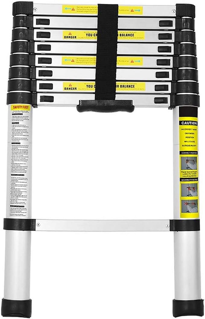Telescoopladder 2,6m Aluminium – Uitschuifbare en Draagbare Trapladder (150 kg)