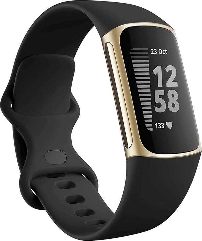 Bandje geschikt voor Fitbit Charge 5 - Zwart Siliconen Band