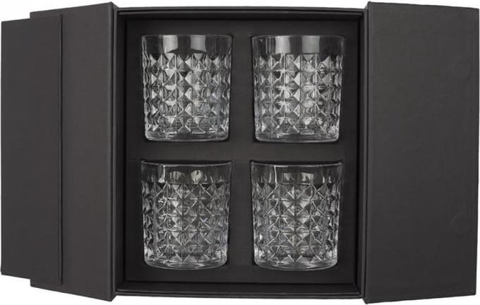 Whiskeyglazen Diamonds set 4 stuks - in geschenkdoos