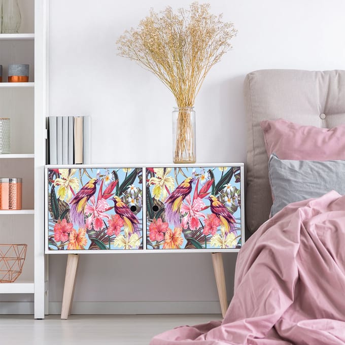 Sticker met tropisch meubelmotief, ontwerp van Meili, 40 x 60 cm