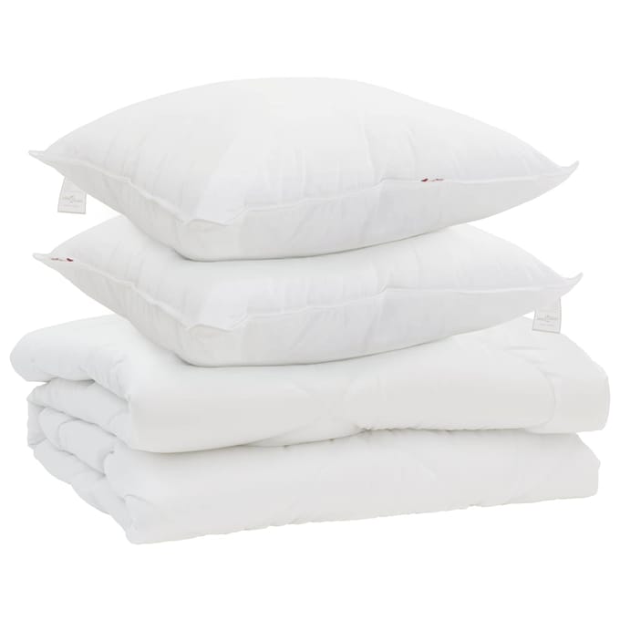 vidaXL - Dekbed - met - kussen - 3 - st - Wit - Microvezel