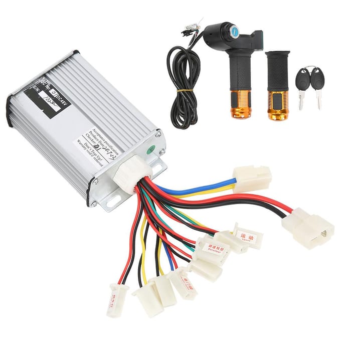 Contrôleur de Moteur Électrique pour Vélo 48V 1000W Universel avec Écran d'Affichage Kit de Guidon white