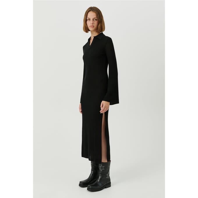 Soulland Nora Dress Black Größe: M/L | Maxikleider Outlet | Unisex | Schwarz