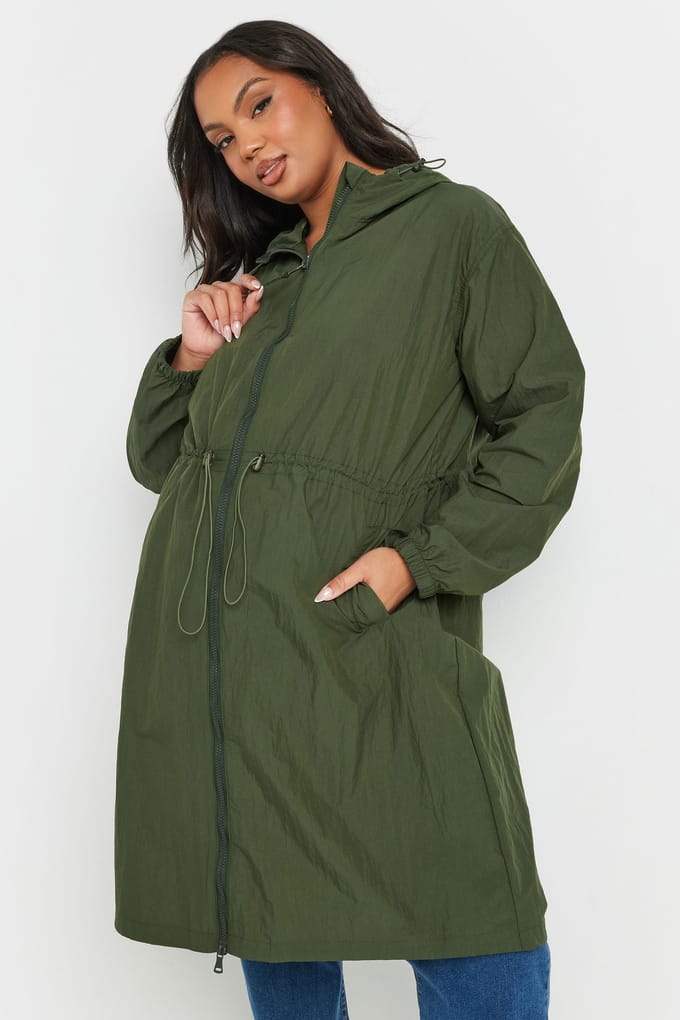 Bump It Up Maternity Lichtgewicht Parka Met Capuchon In Groen Size 54-56