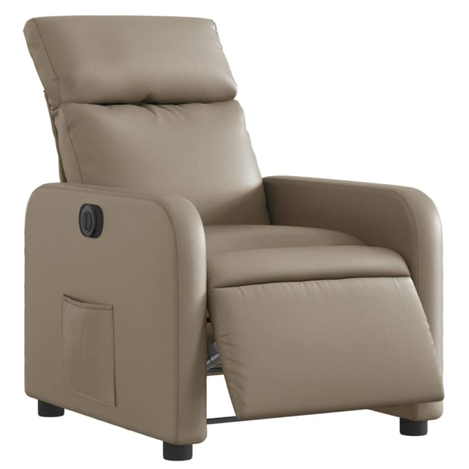 vidaXL - Fauteuil - verstelbaar - elektrisch - kunstleer - cappuccinokleurig