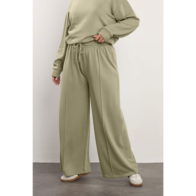 Yours Lichtkakigroene Joggingbroek Met Wijde Pijpen Size 48