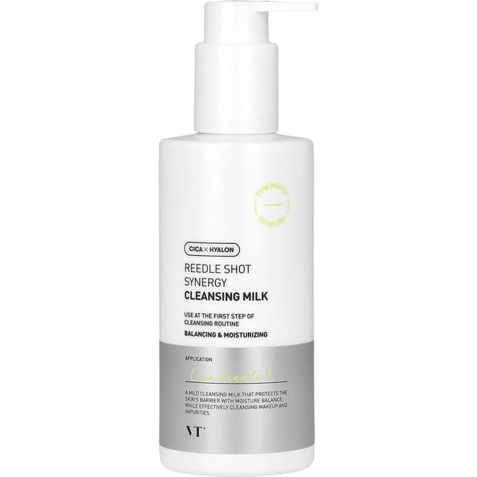 VT Cosmetics, Reedle Shot Synergy, Cleansing Milk, 200 ml (6.76 fl oz) white