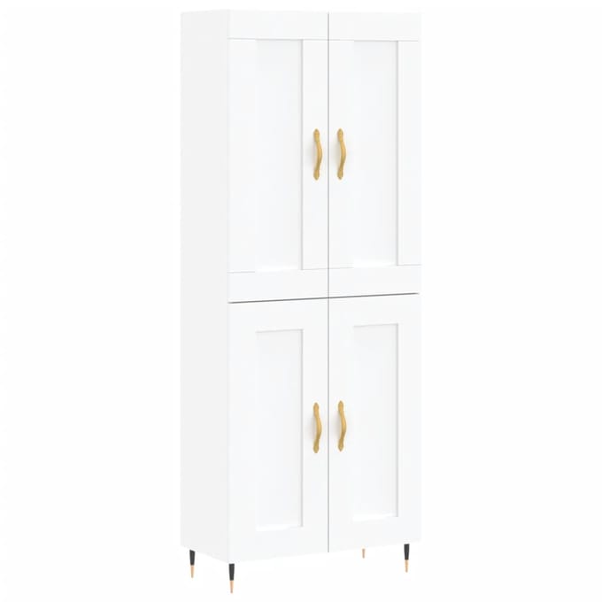 vidaXL - Hoge - kast - 69,5x34x180 - cm - bewerkt - hout - wit