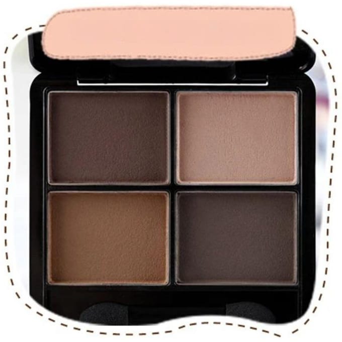 Vierkleurig, volledig mat aardekleurig oogschaduwpalet, blijvend waterdicht en zweetbestendig, beginnende beginners gray