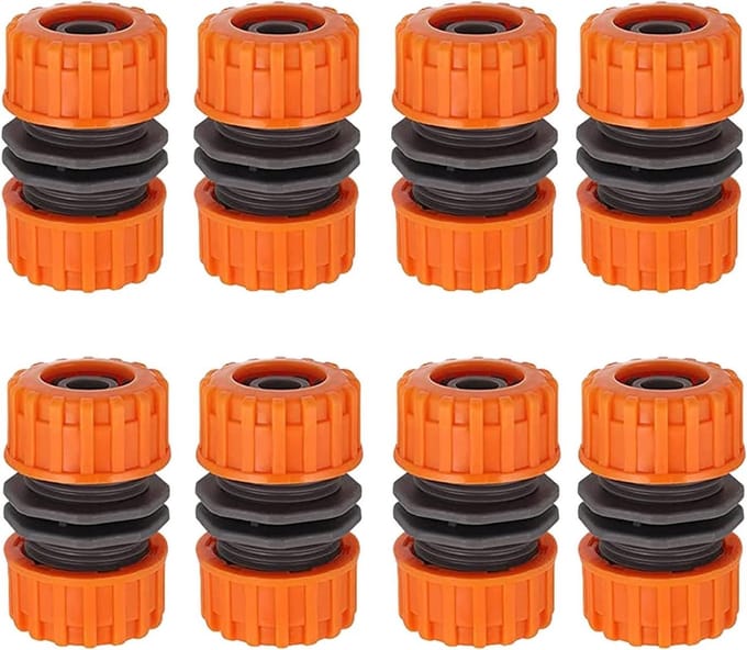 Hose Connector Set van 8 Stuks voor 1/2" Tuinslangen - Dubbele Stekker en Tuinslang Aansluitingen