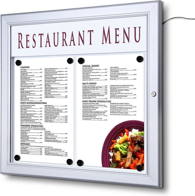 Outdoor Menubord Logo LED 2 X A4 Landschap - Syna SCZ2XA4LED