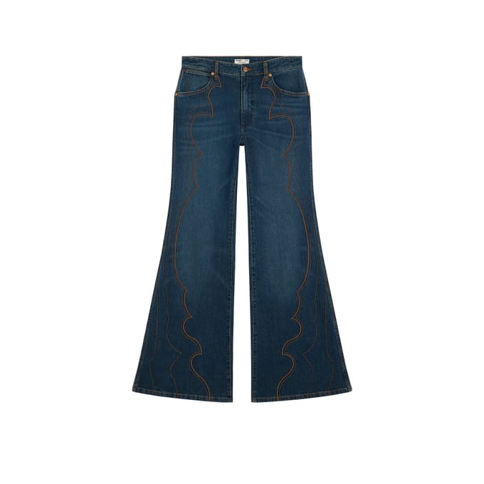 Vrouwelijke Flared Jeans Wrangler Western 70s
