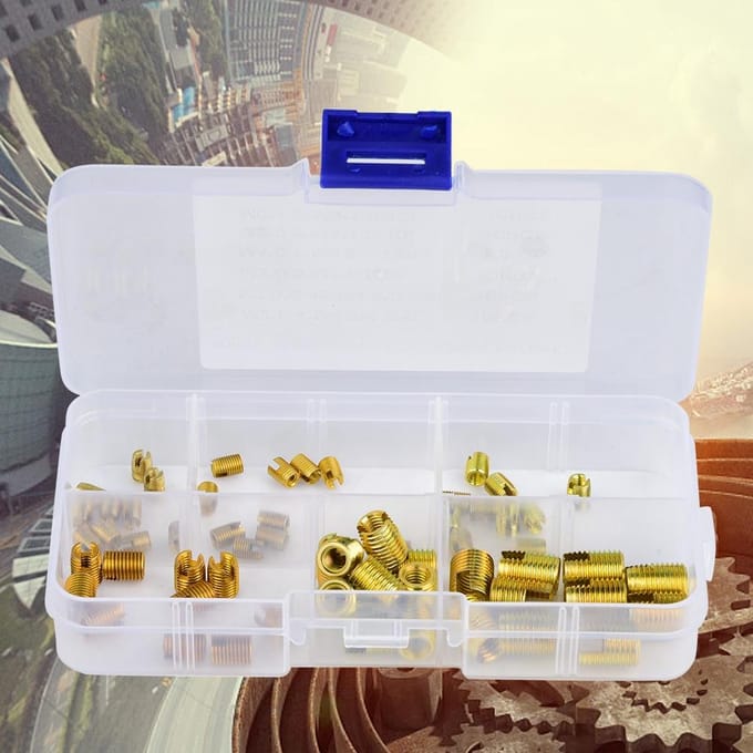 60 pièces Type 302 Acier au carbone Inserts filetés auto-taraudeurs Accessoires