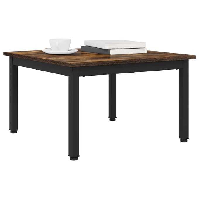 vidaXL - Salontafel - Rook - Eik - 60 - x - 60 - x - 36 - cm - Bewerkt - hout