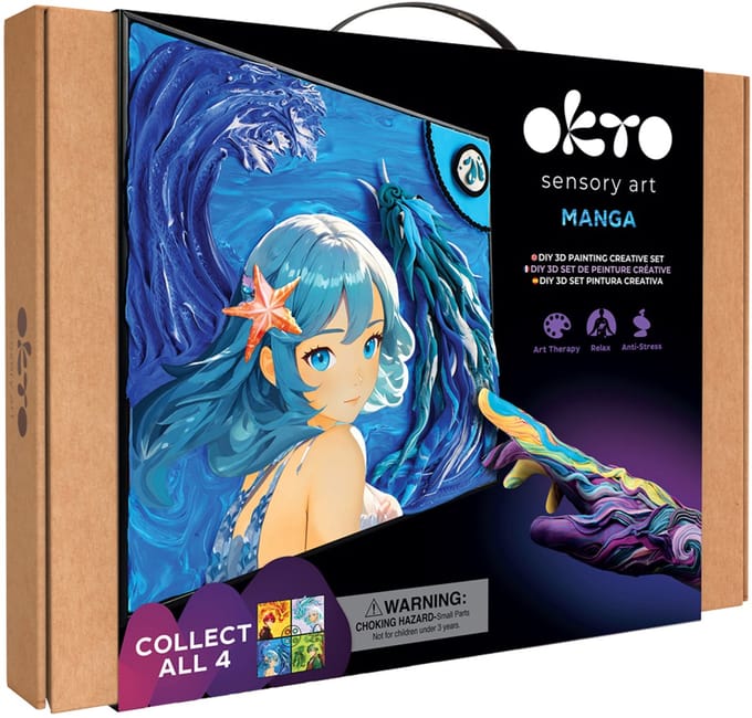 OKTO Sensory Art 3D - Manga - Water - Luchtdrogende Klei - 29X29Cm - 10 Jaar
