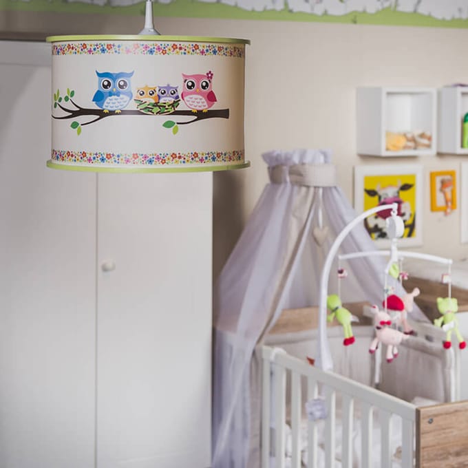Elobra Met uilenmotief bedrukte hanglamp Uil