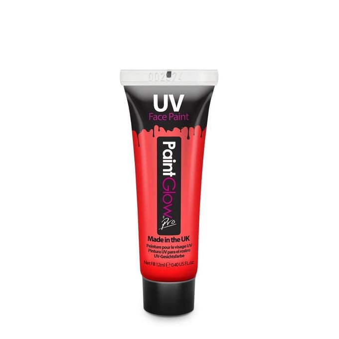 Paintglow UV verf glow in the dark - rood