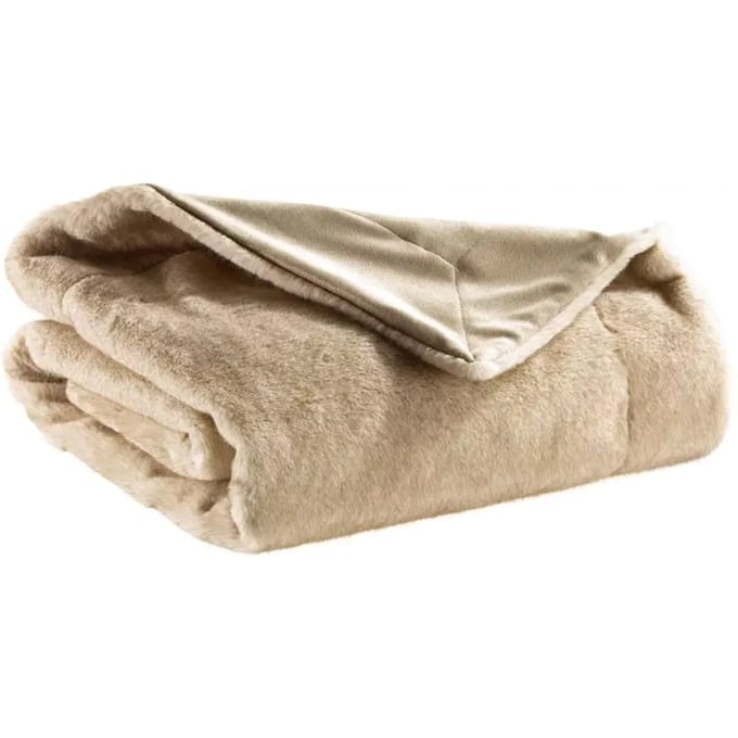 Decoratieve plaid Liwen van polyester nepbont natuurlijk - 140 x 180 cm