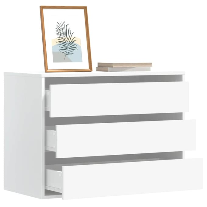 vidaXL - Ladekast - 80x41x58 - cm - bewerkt - hout - wit