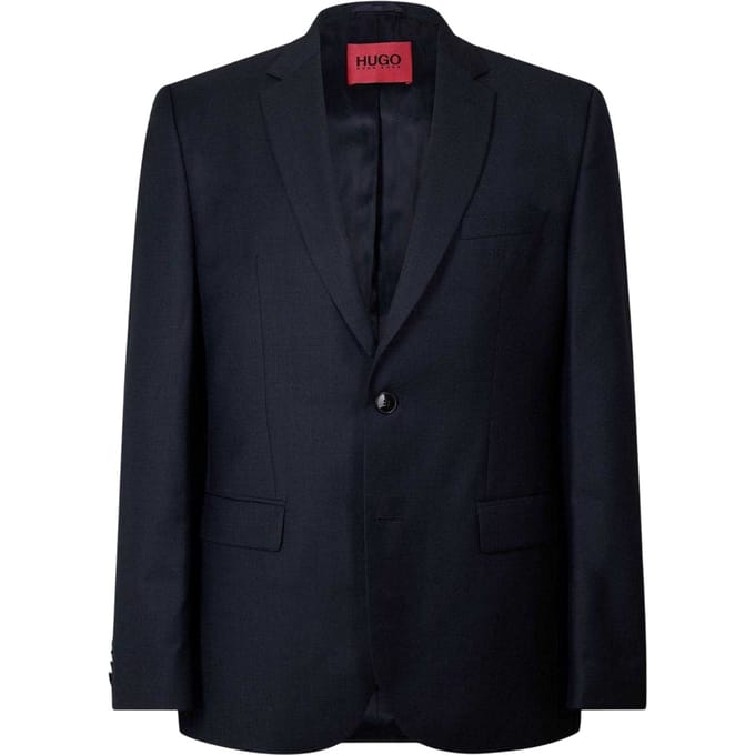 Hugo Boss Herenblazer van wol met reverskraag (Donkerblauw)