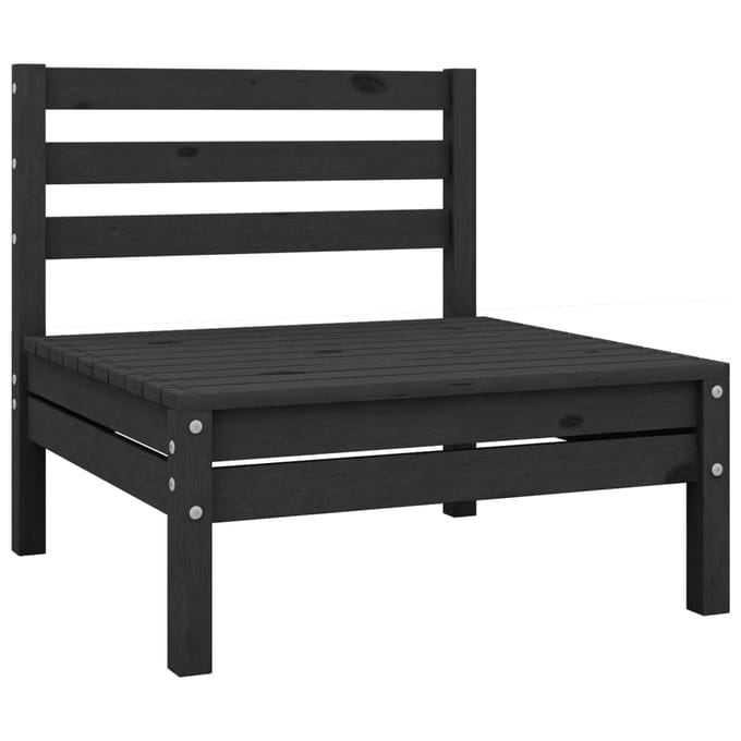 vidaXL - 5-delige - Loungeset - massief - grenenhout - zwart